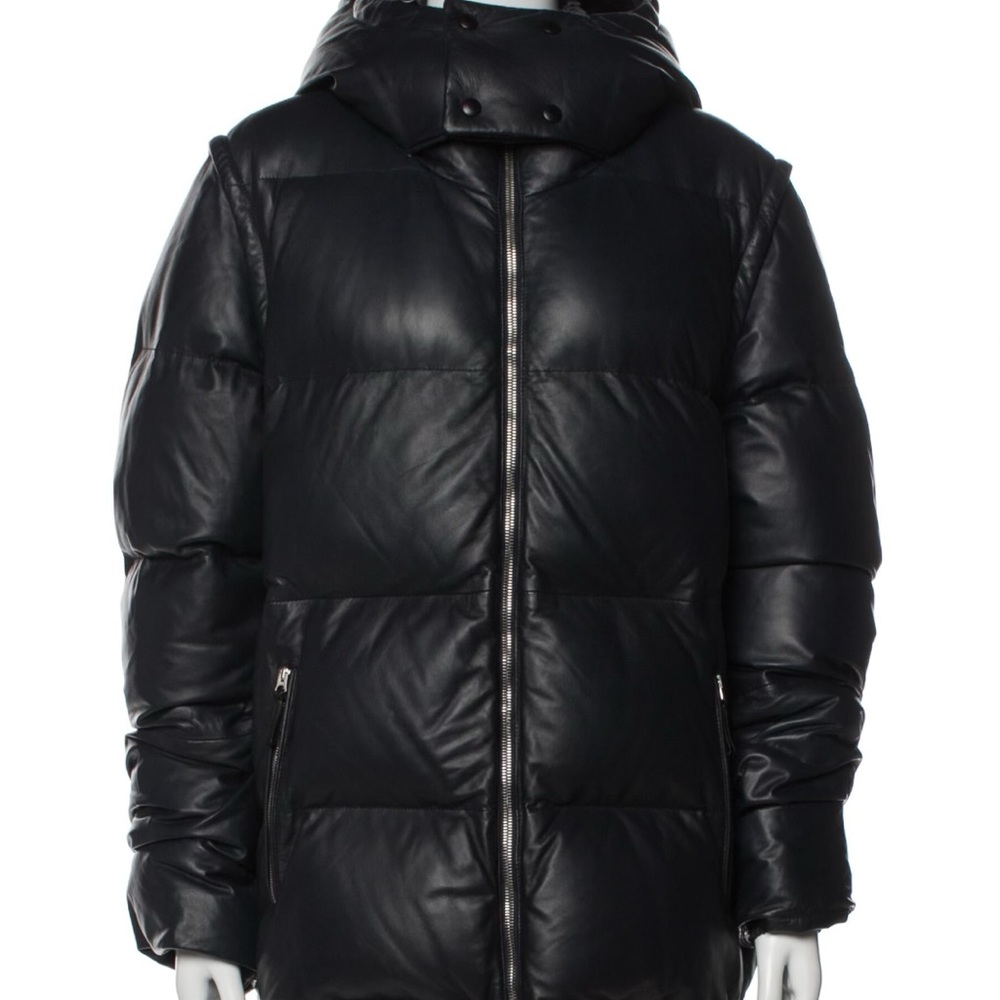 Burberry Detachable Sleeve Hooded Puffer Jacket- Lamb Leather - Picture 5 of 16